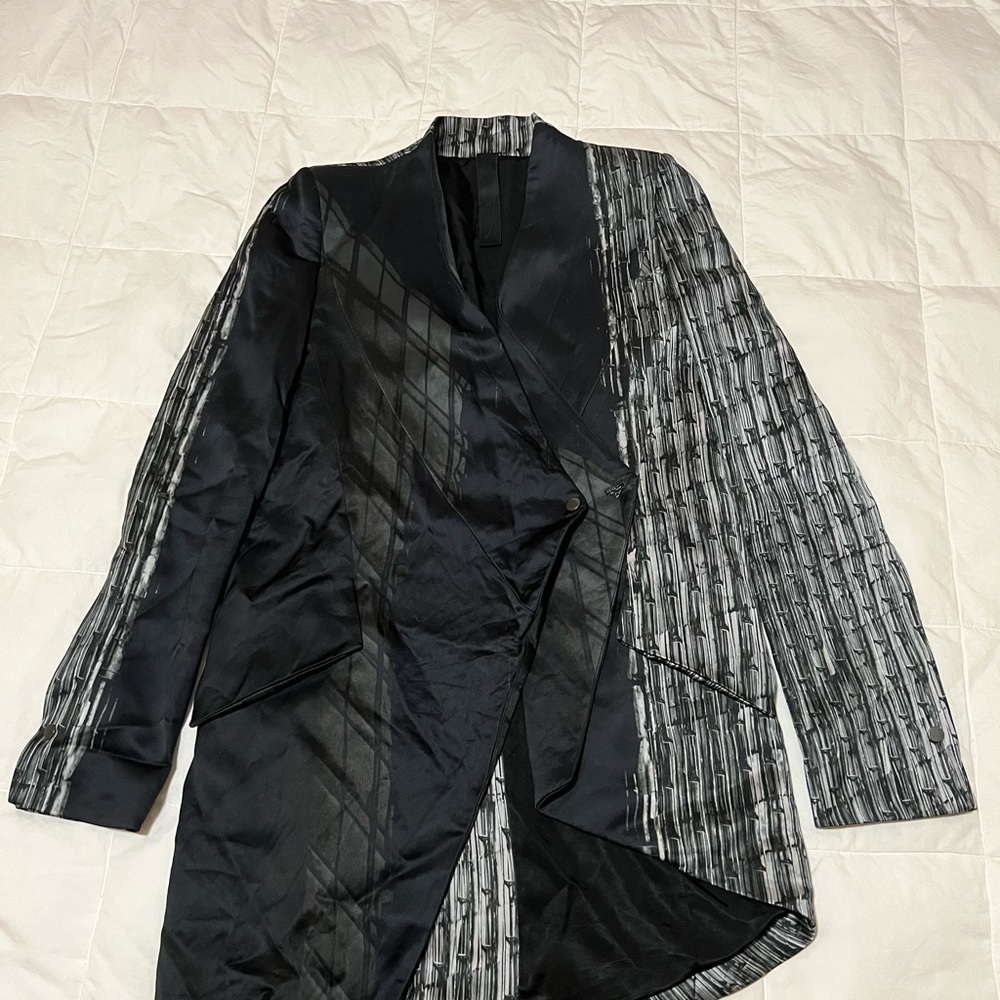 Ilaria Nistri Chic Black and Gray Women's Blazer